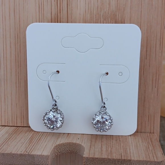 Sparkly Rhinestone Silver Hook Style Earrings - Picture 4 of 6